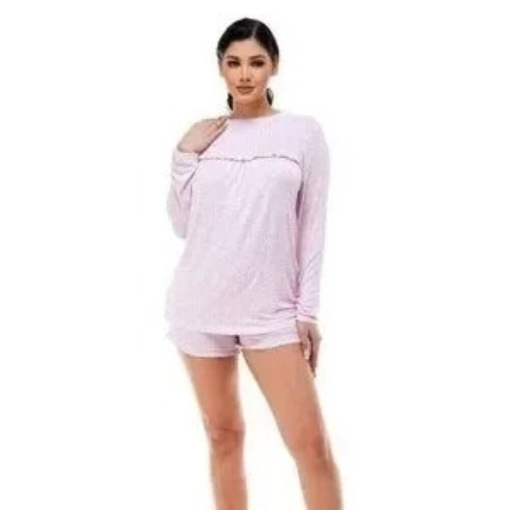 Emerson Road Women's Little Giraffe Top & Shorts Pajama Set Pink Size XS NWT